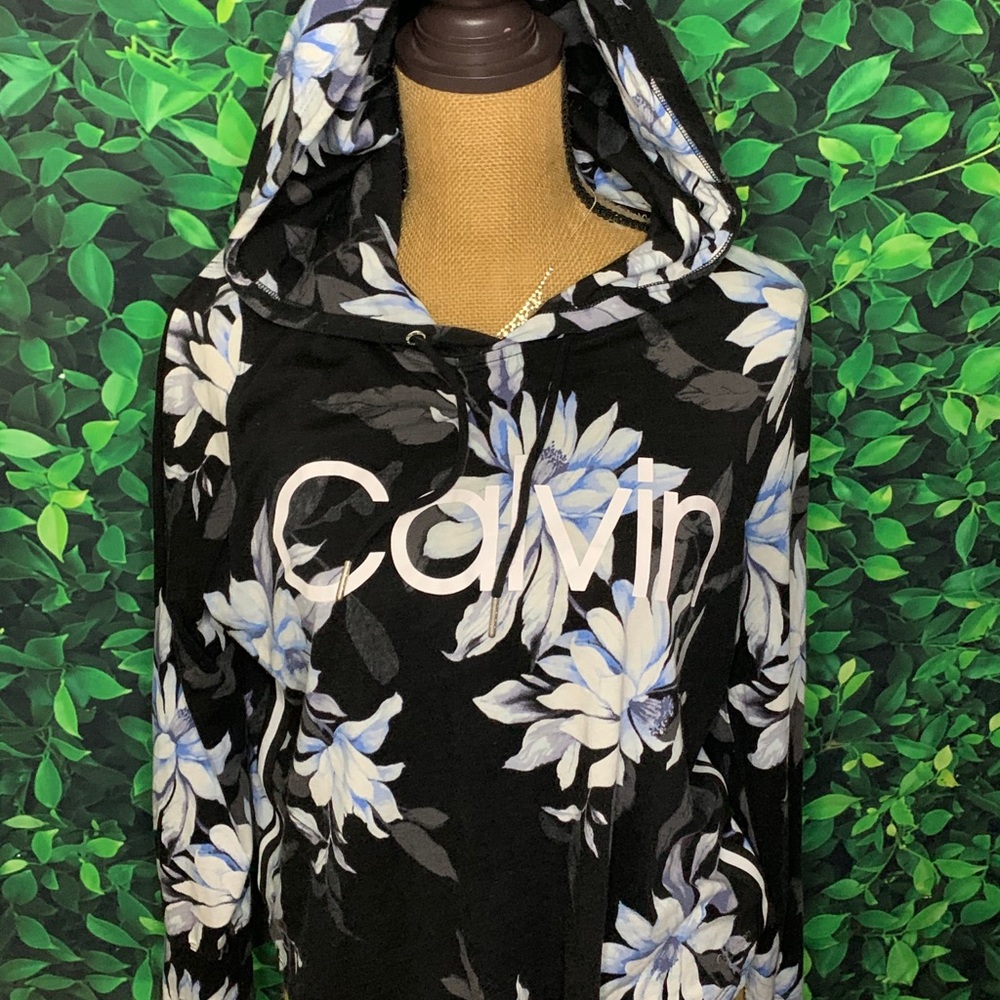 Calvin Klein floral cropped hoodie